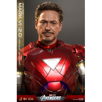 Marvel Los Vengadores Figura Movie Masterpiece Diecast 1/6 Iron Man Mark VI (2.0) with Suit-Up Gantry 32 cm.